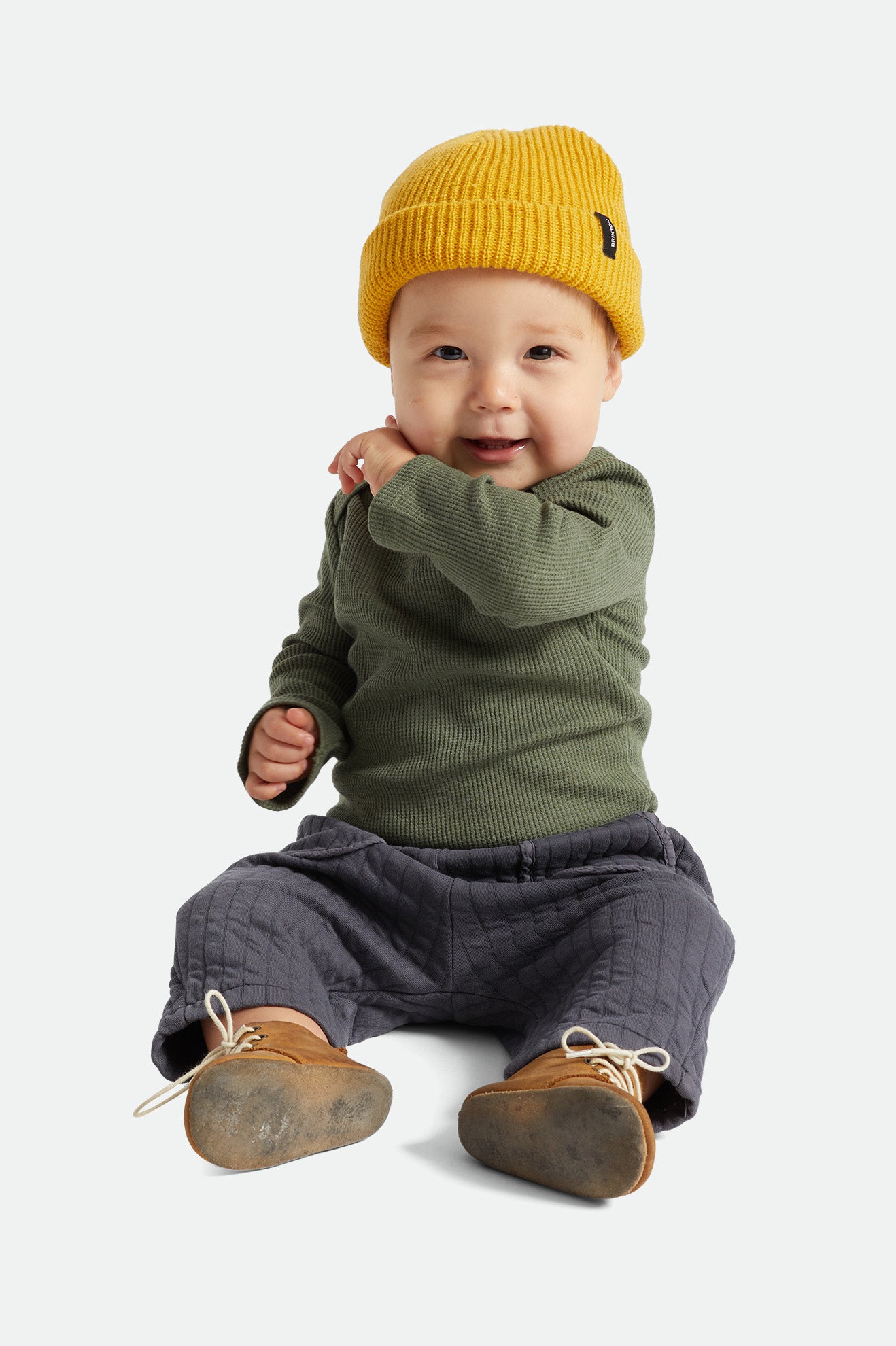 Men's Brixton Baby Heist Beanie Mustard | 5861329-FQ