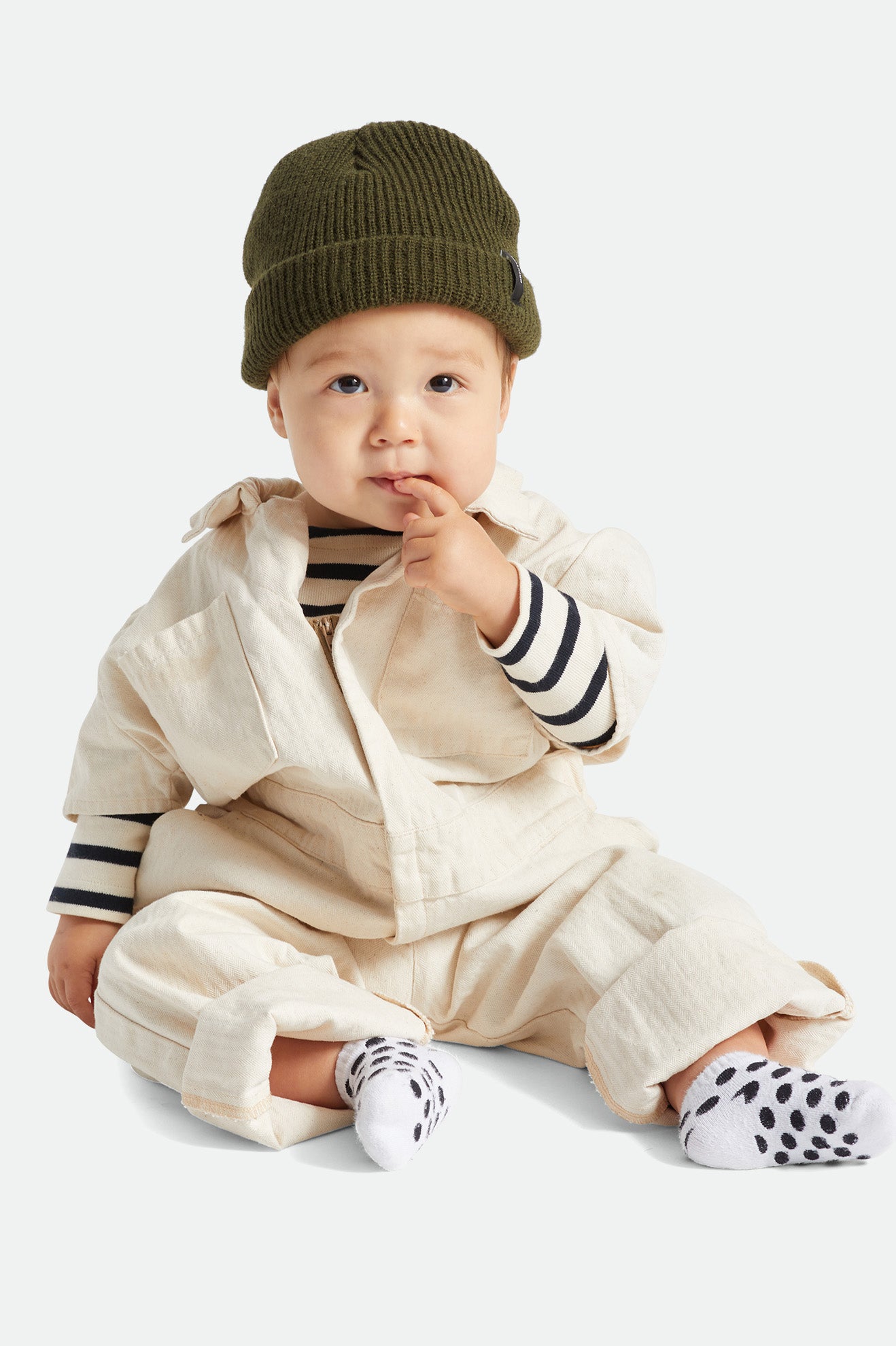 Men's Brixton Baby Heist Beanie Olive | 6541238-JR