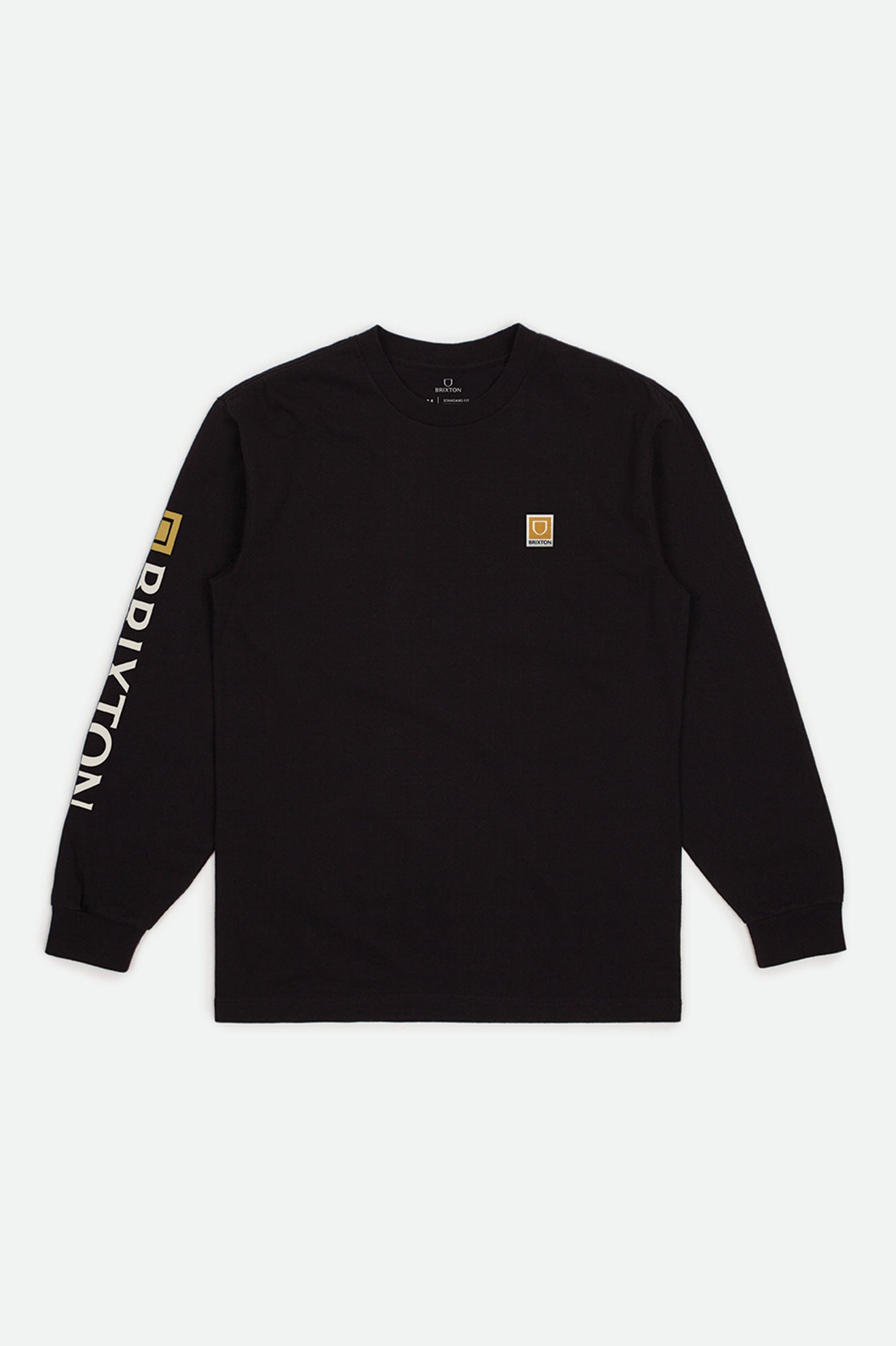 Men's Brixton Beta II L/S Standard Tops Black | 4956032-CR