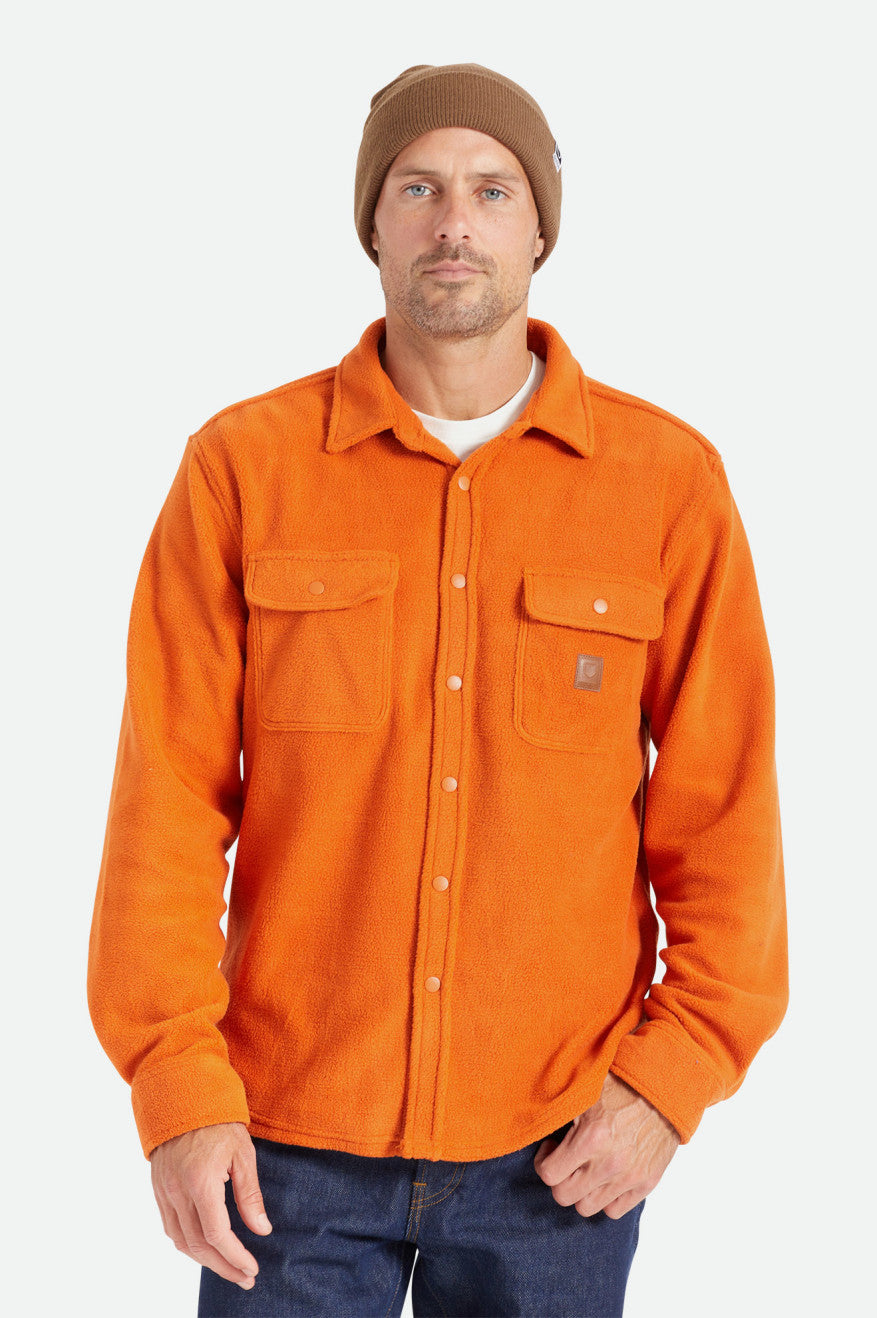 Men's Brixton Bowery L/S Arctic Stretch Fleece Wovens Orange | 1036759-JT