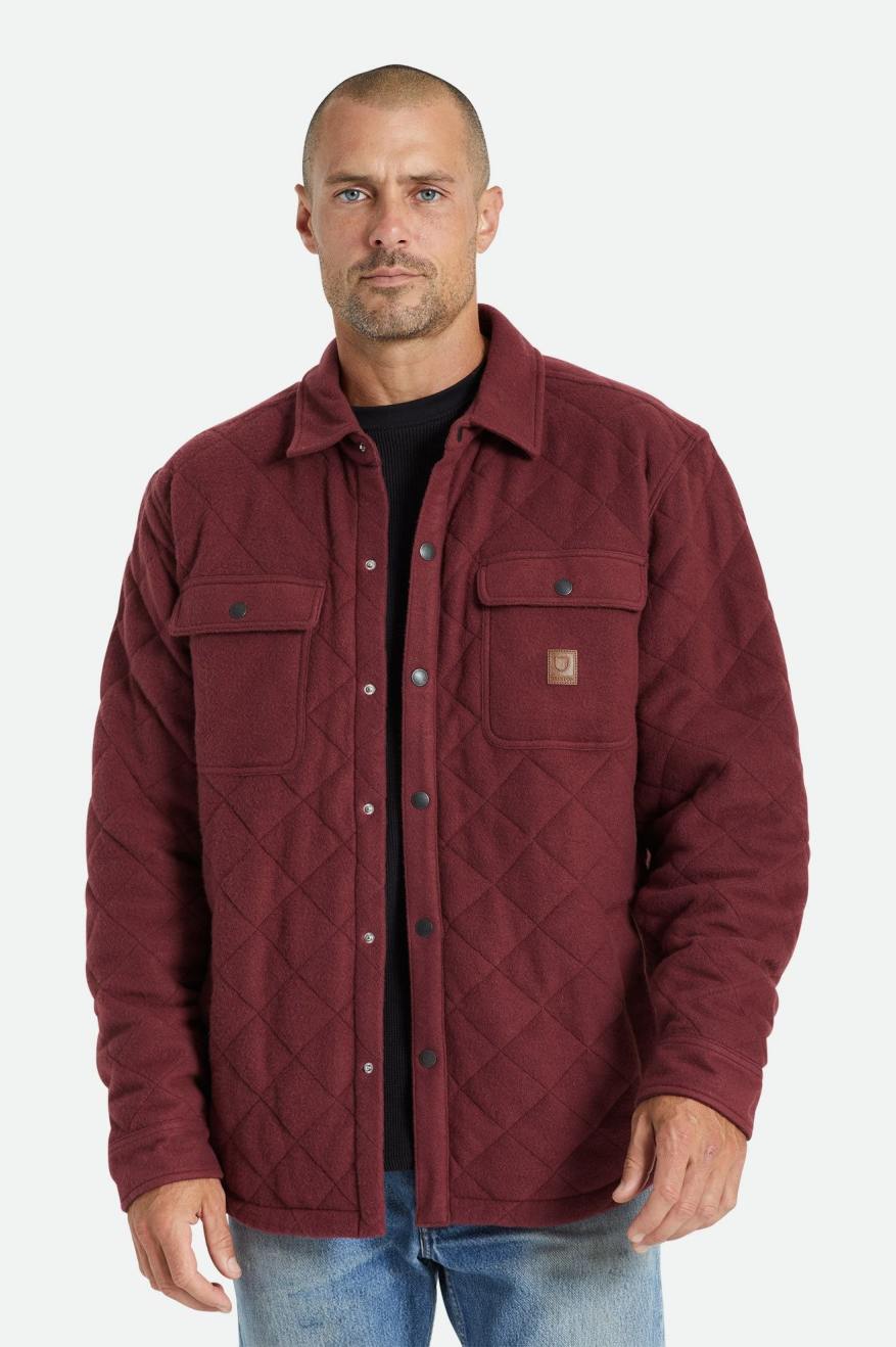 Men's Brixton Cass Quilted Fleece Jackets Red | 3789456-TC