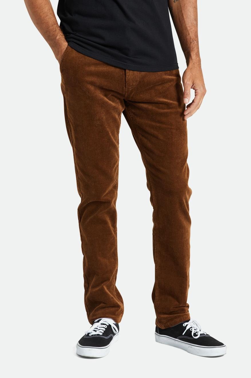 Men's Brixton Choice Chino Regular Pants Brown | 7581309-QT