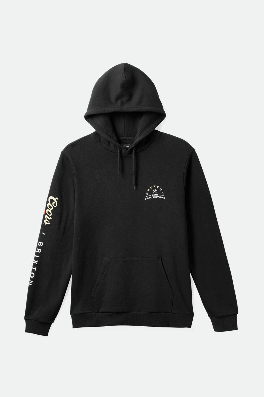 Men's Brixton Coors Protector II Hoodie Black | 2947651-OC