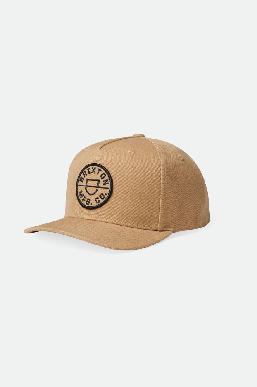 Men's Brixton Crest C MP Caps Beige | 6158247-ZF