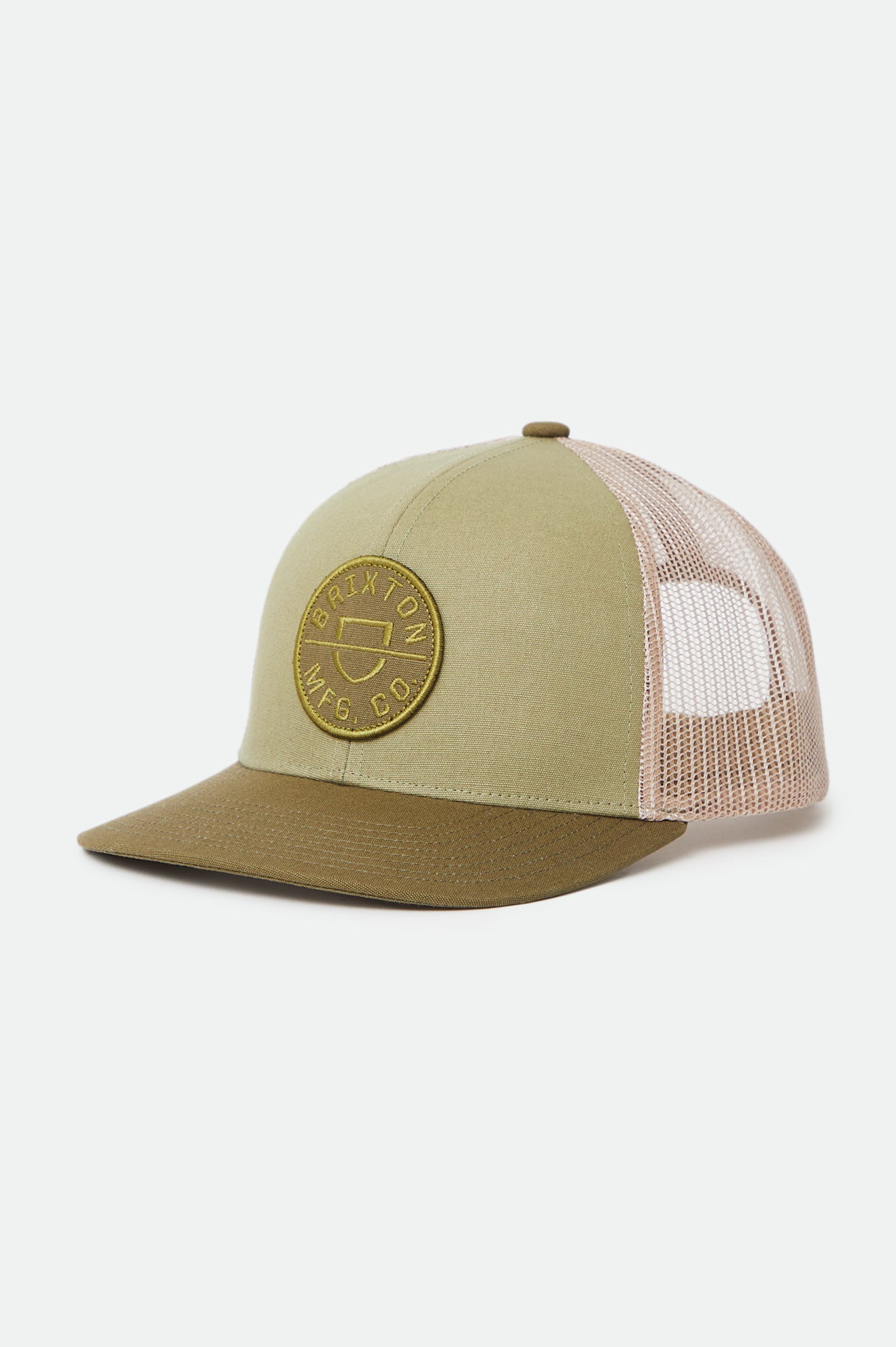 Men's Brixton Crest NetPlus MP Mesh Cap Caps Olive | 9360784-KH