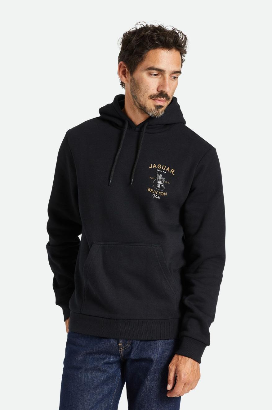 Men's Brixton Fender Jaguar Claws Hoodie Black | 2397504-AN