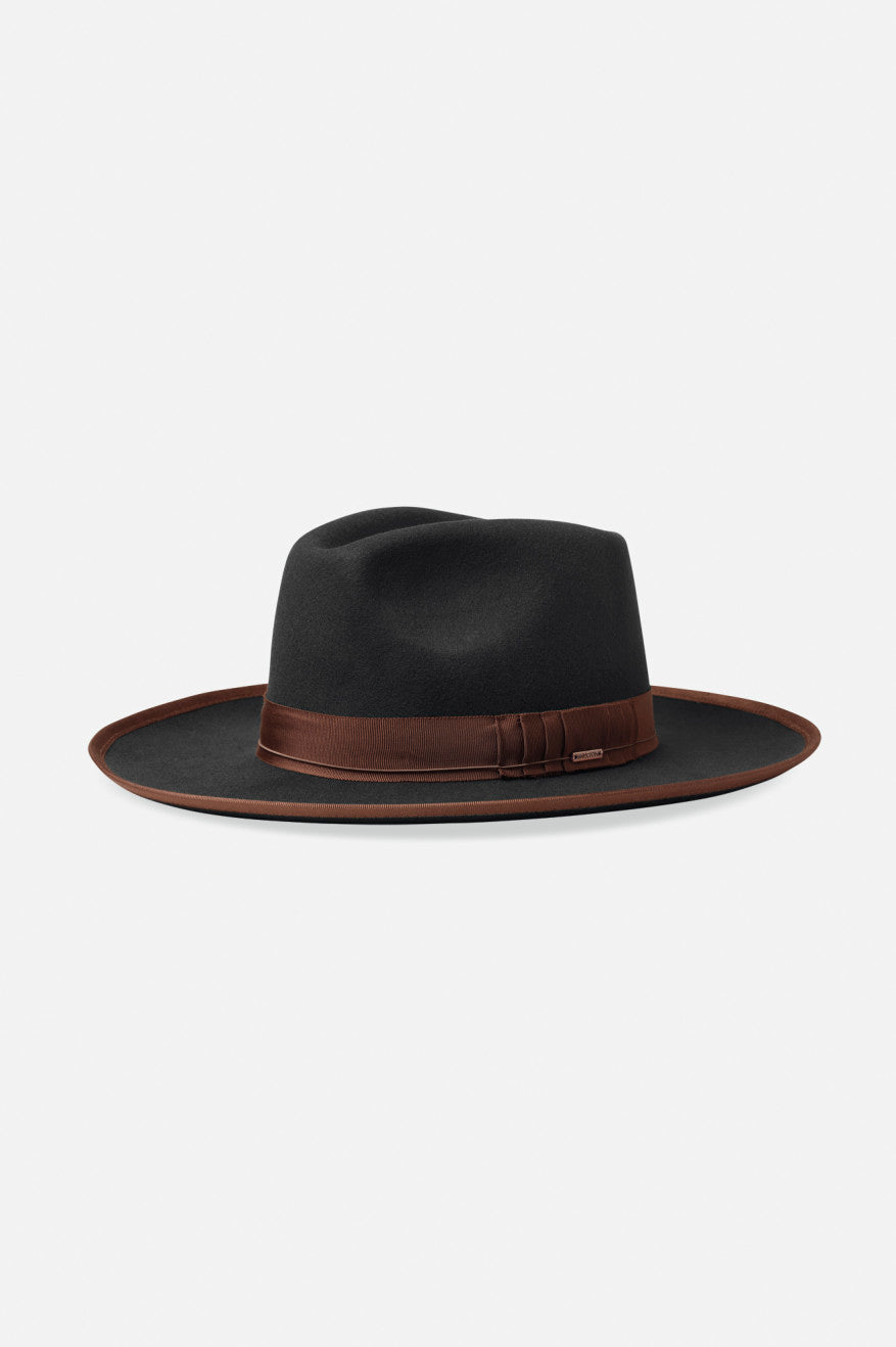 Men's Brixton Reno Fedoras Black / Brown | 9736802-PR