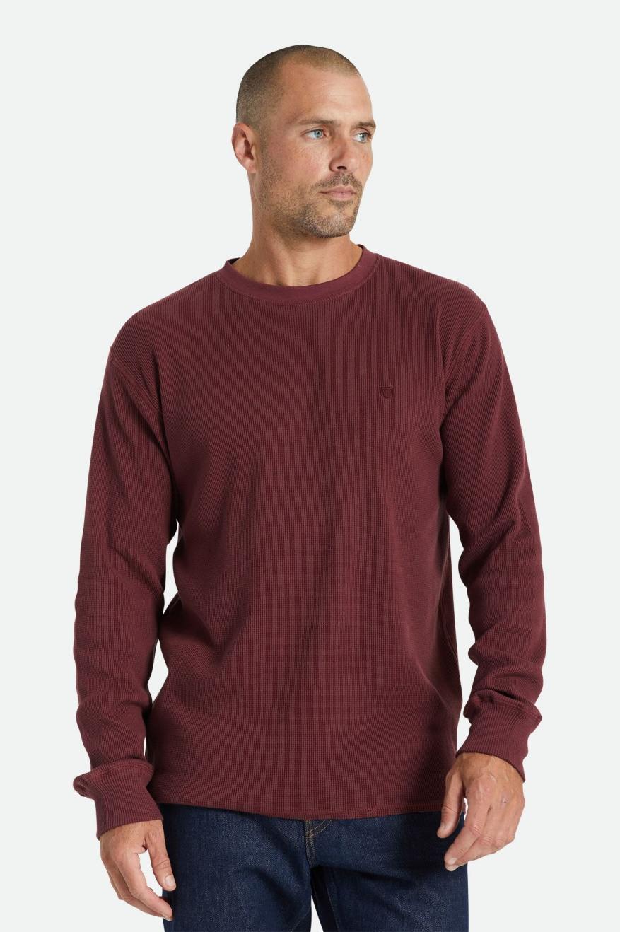 Men's Brixton Reserve Thermal L/S Knitwear Red | 8032714-LP