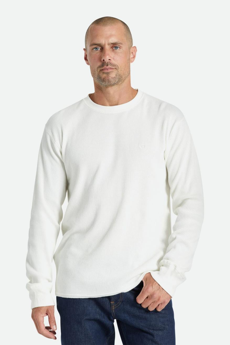 Men's Brixton Reserve Thermal L/S Tops White | 2904361-FG