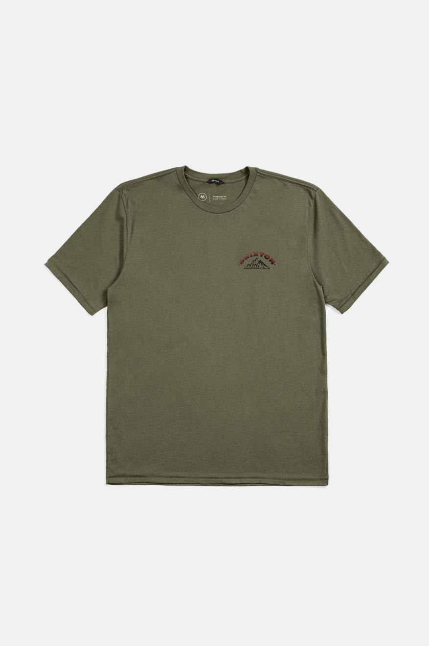 Men's Brixton Woodridge S/S Tailored Tops Olive | 3926074-WZ