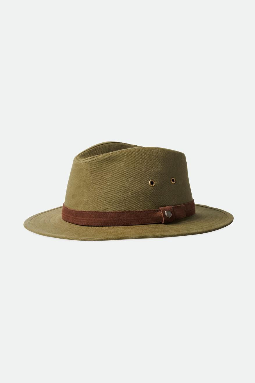 Women's Brixton Messer Utility Adventure Fedora Fedoras Olive | 5361827-TW