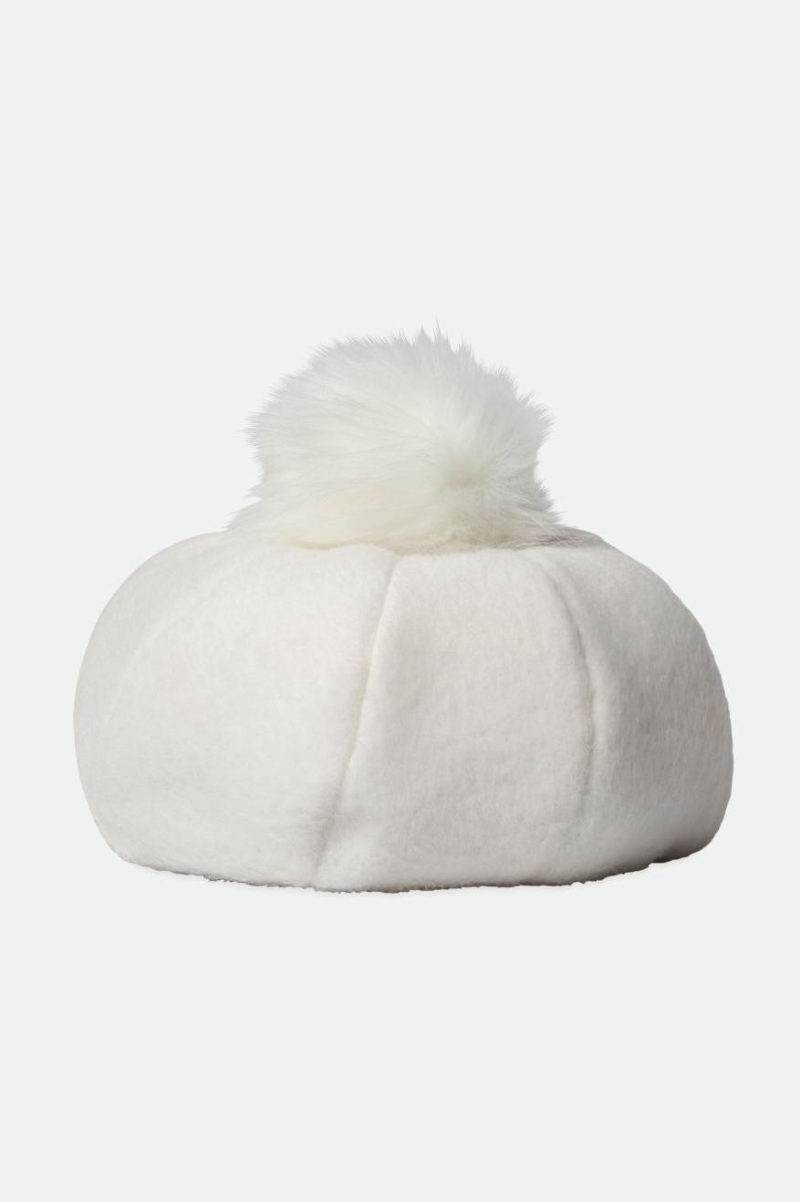 Women's Brixton Natalie Oversized Pom Beret Hats White | 0728316-SP