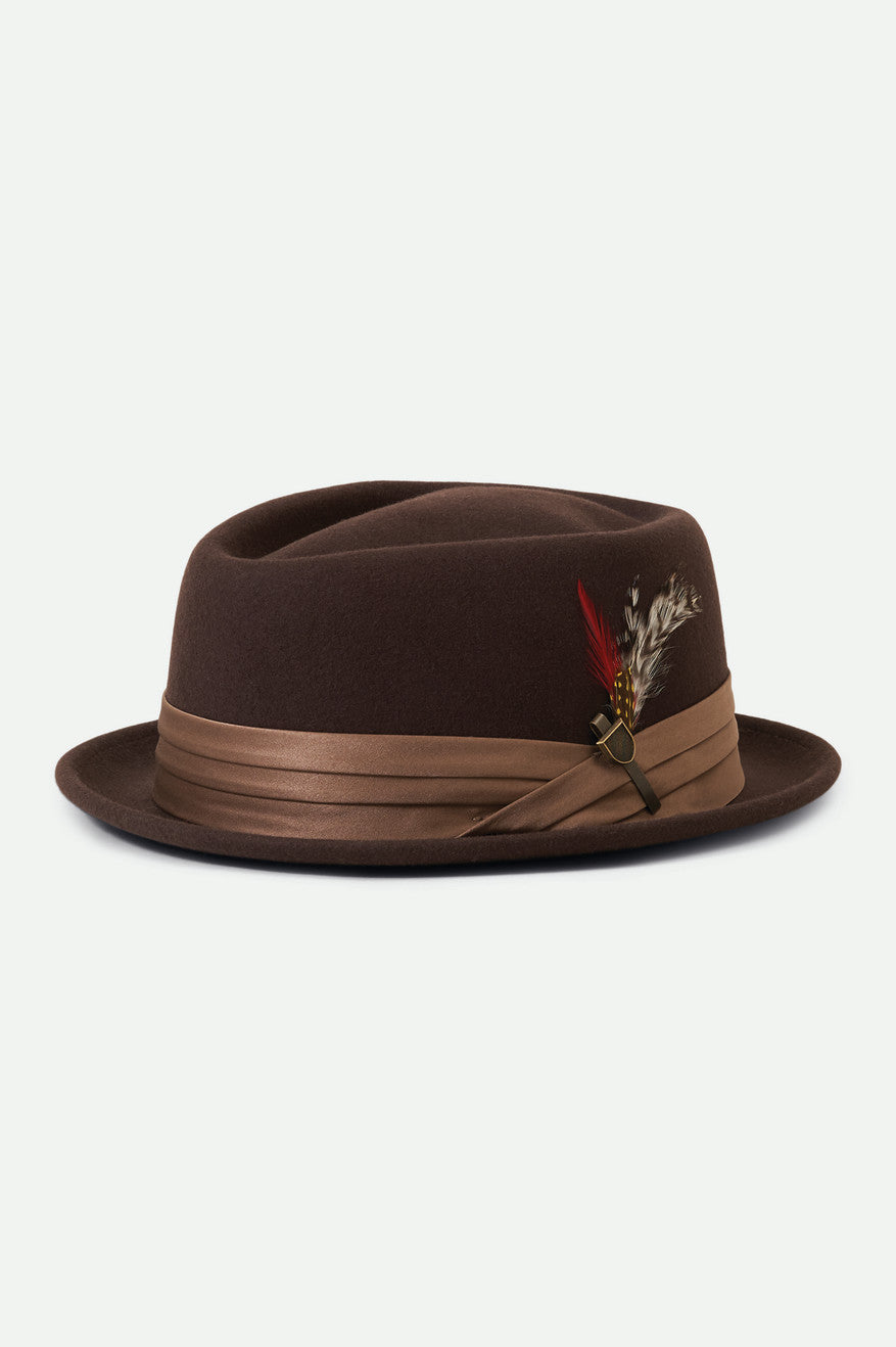 Women's Brixton Stout Pork Pie Hats Brown | 3109742-TJ