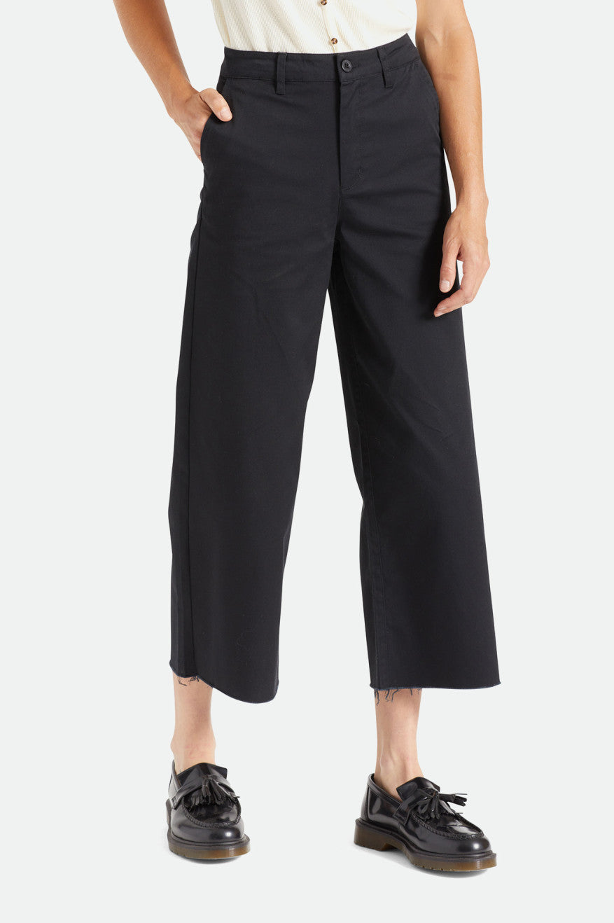 Women's Brixton Victory Wide Leg Bottoms Black | 7150623-RN