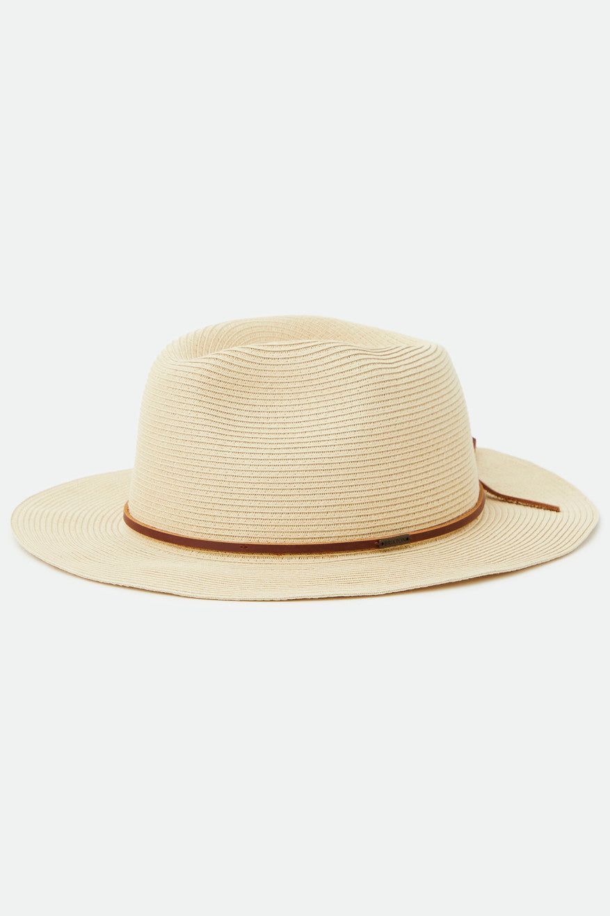 Women's Brixton Wesley Straw Packable Fedora Fedoras Brown | 9702658-GA