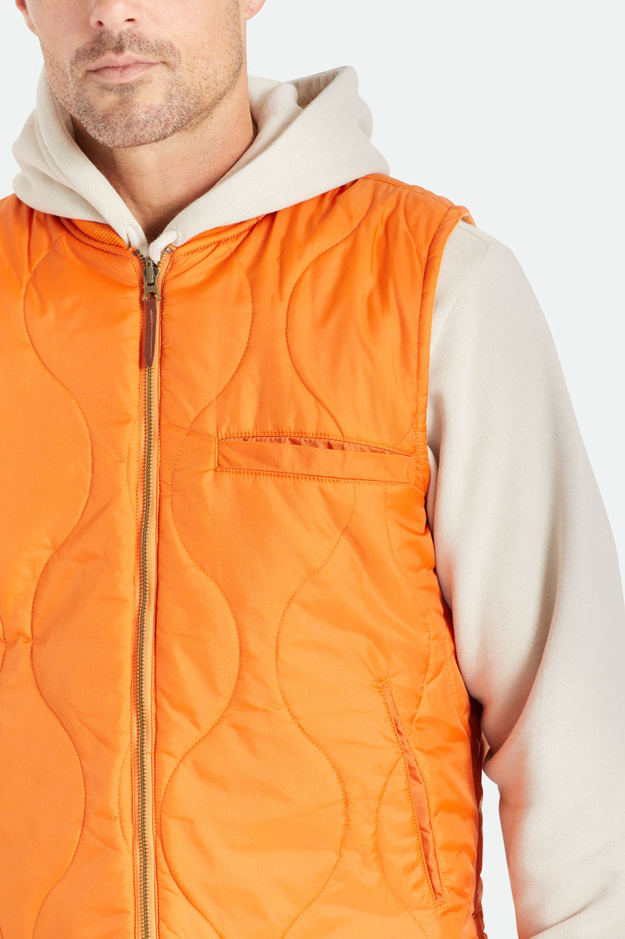 Men's Brixton Abraham Reversible Vest Jackets Orange | 8703491-IT