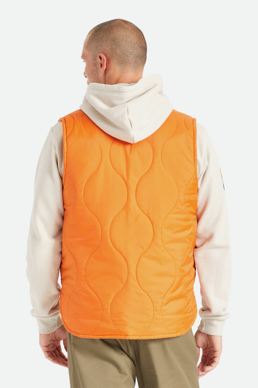 Men's Brixton Abraham Reversible Vest Jackets Orange | 8703491-IT