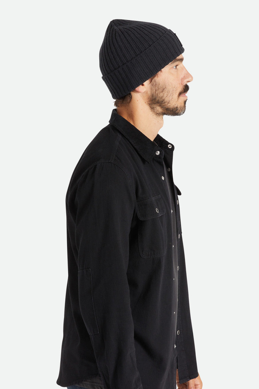 Men's Brixton Alpha Square Merino Wool Beanie Black | 1820947-CZ