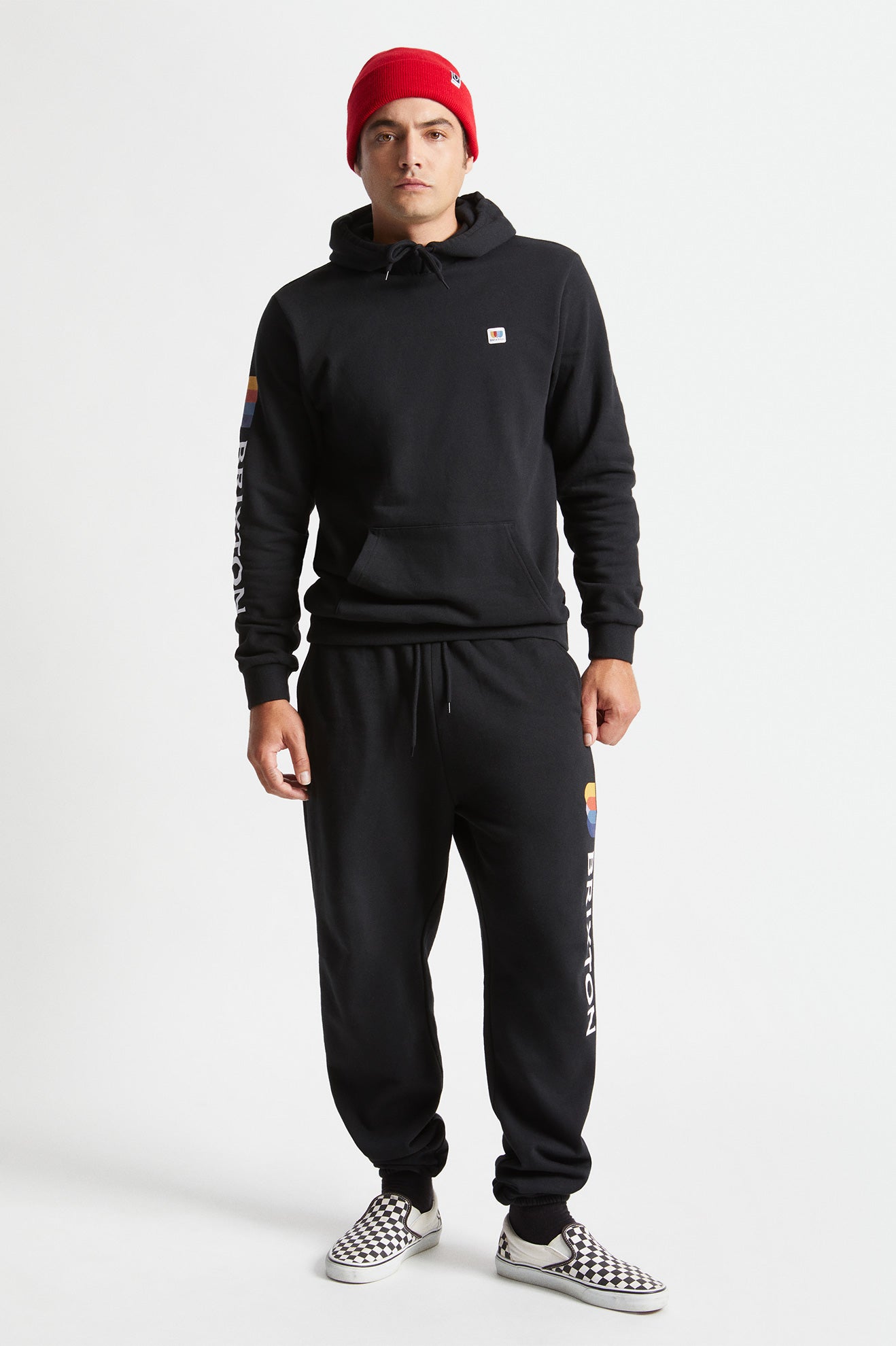 Men's Brixton Alton Hoodie Black | 4236591-JZ