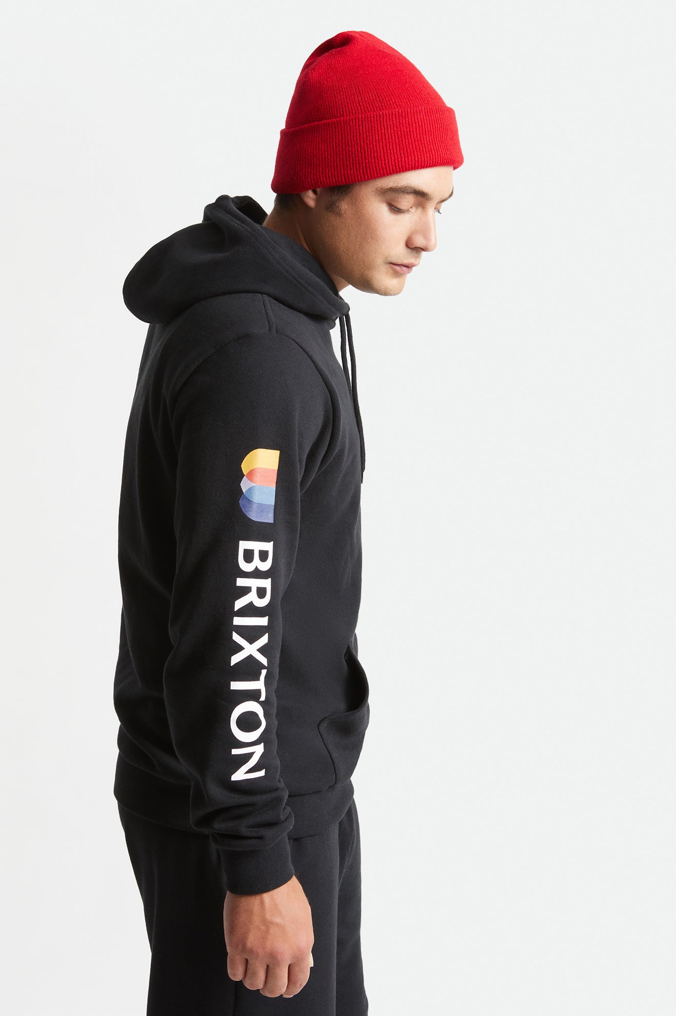 Men's Brixton Alton Hoodie Black | 4236591-JZ