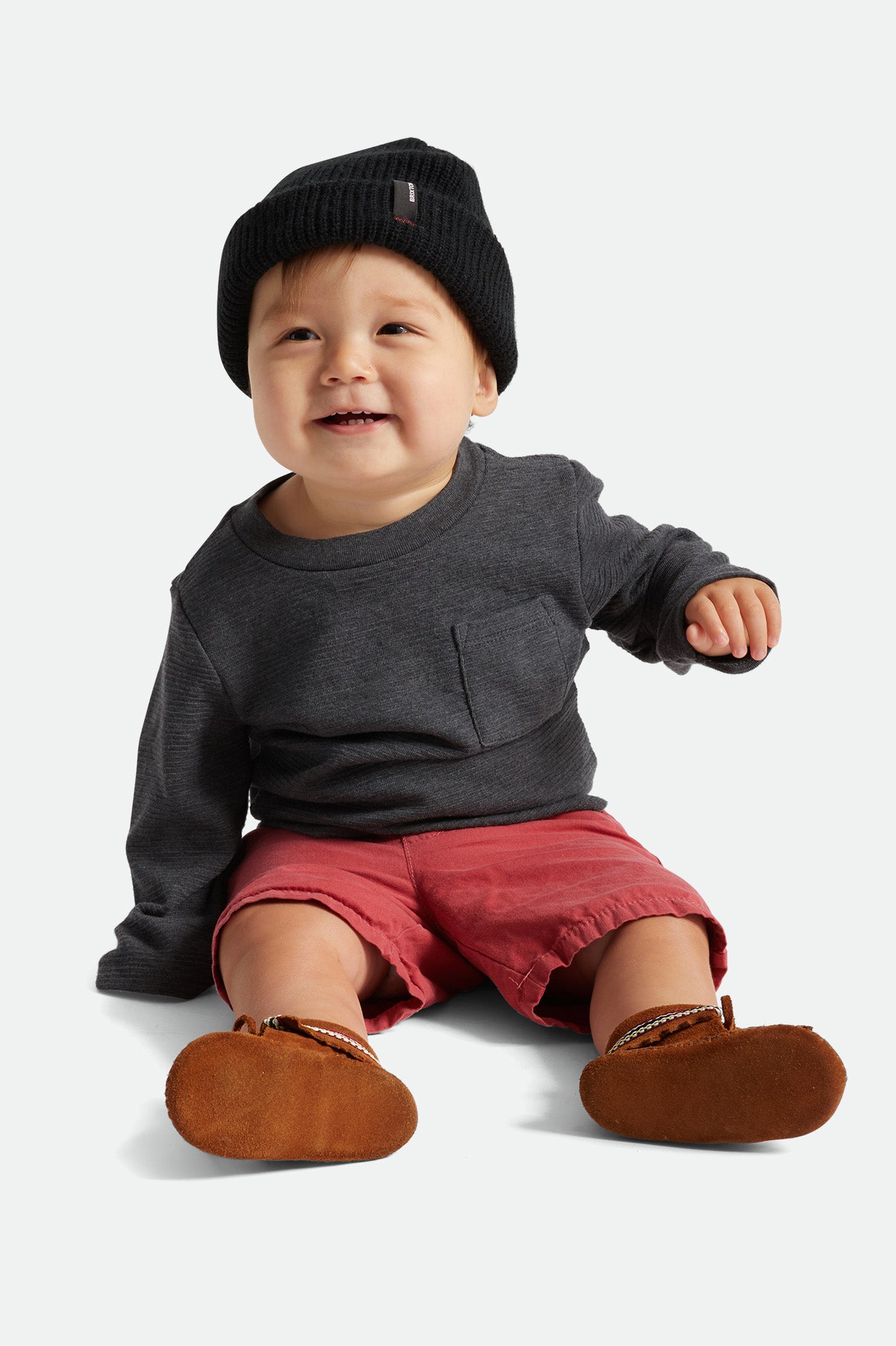 Men's Brixton Baby Heist Beanie Black | 8304752-OT