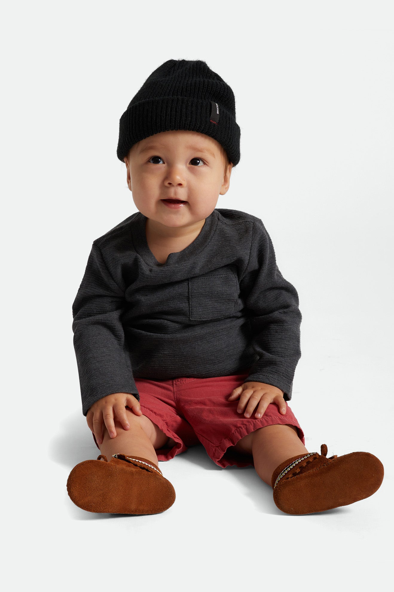 Men's Brixton Baby Heist Beanie Black | 8304752-OT