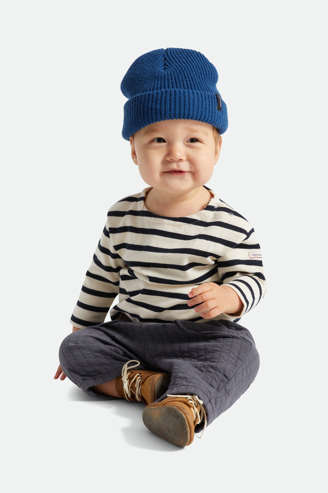 Men\'s Brixton Baby Heist Beanie Blue | 3186450-VN