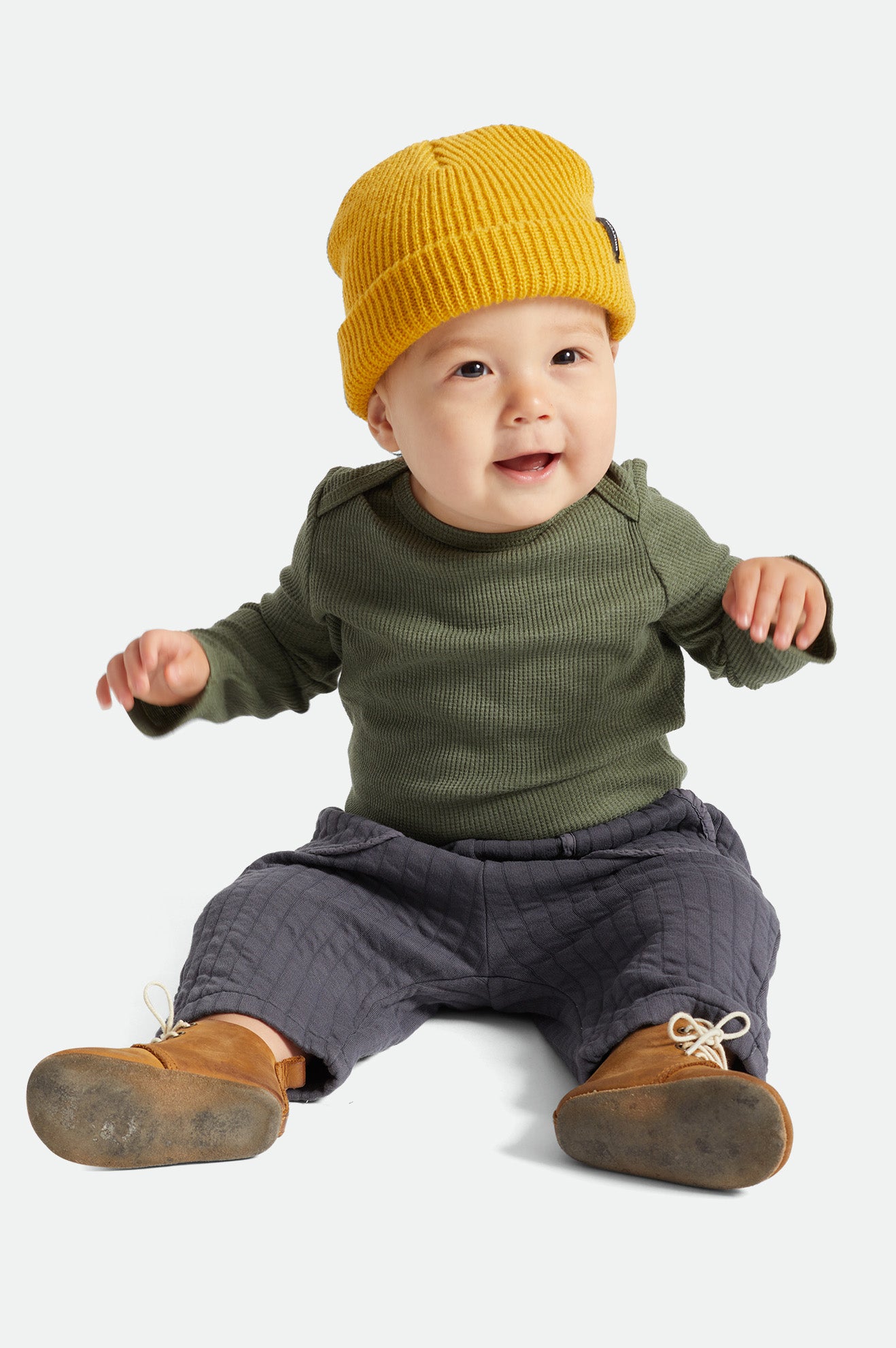 Men's Brixton Baby Heist Beanie Mustard | 5861329-FQ