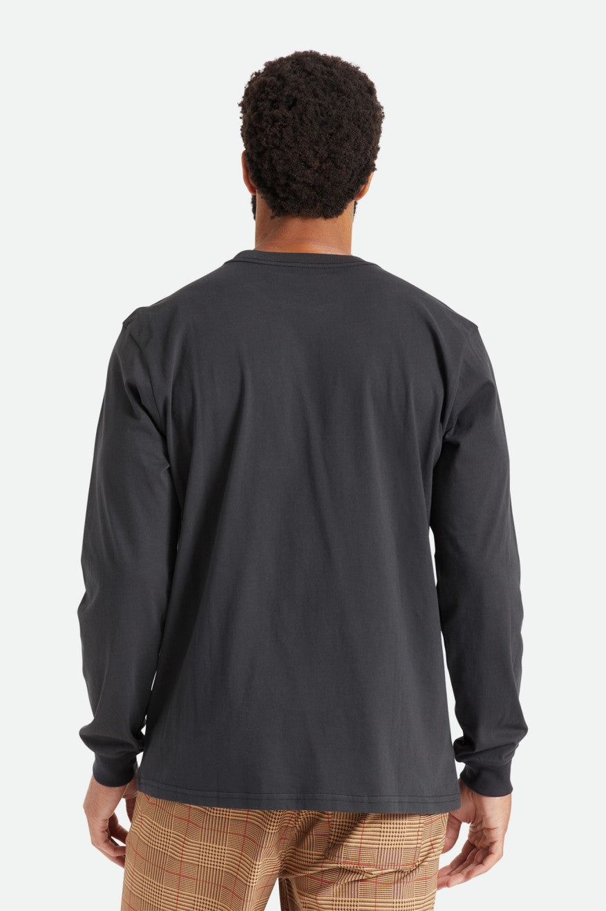 Men's Brixton Basic L/S Pocket Tops Black | 5841726-IZ