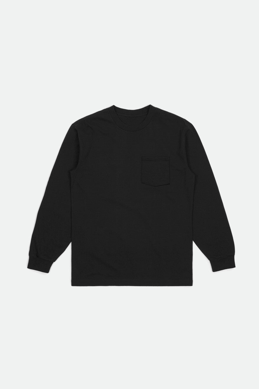 Men's Brixton Basic L/S Pocket Tops Black | 5841726-IZ