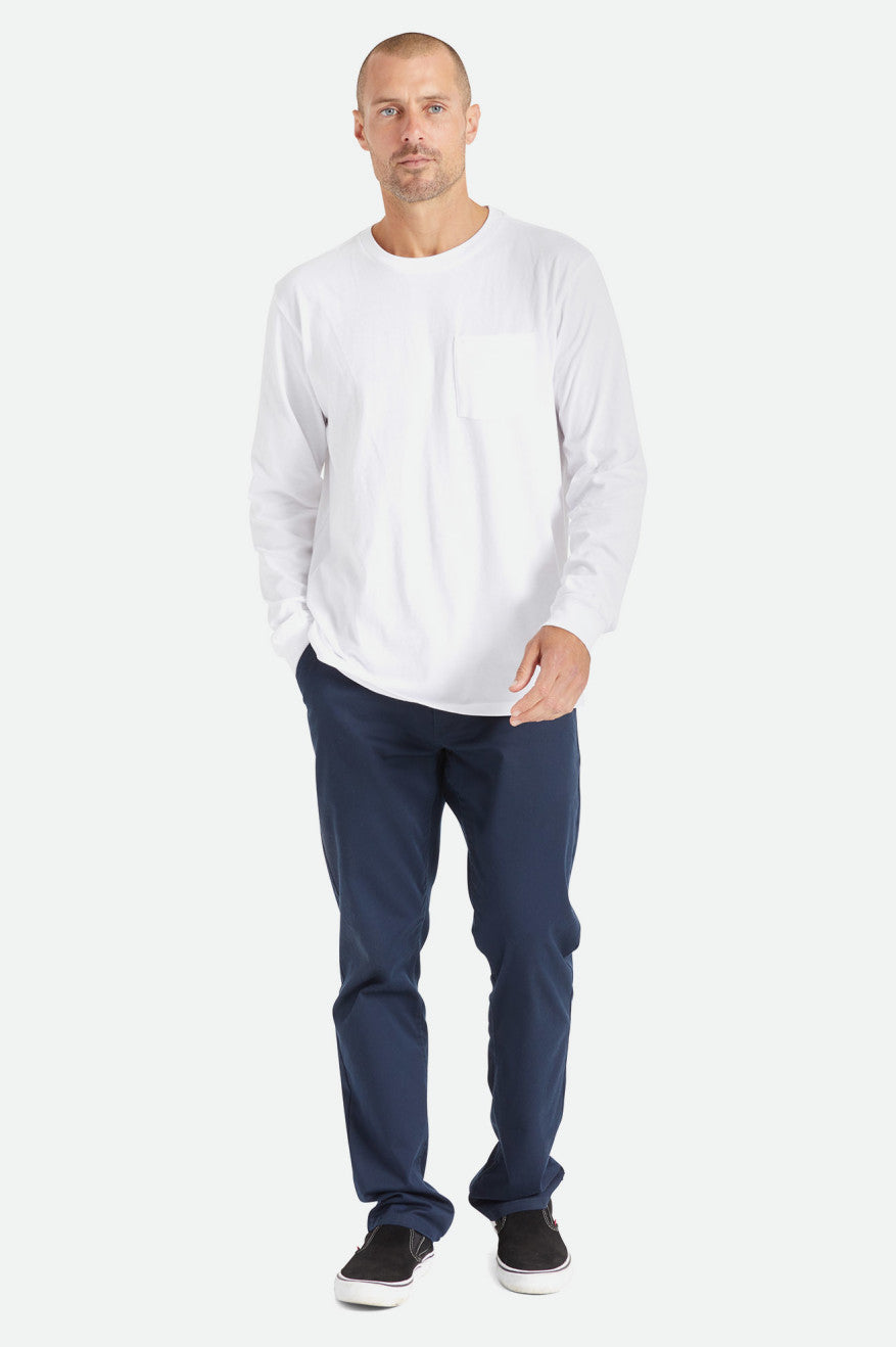 Men's Brixton Basic L/S Pocket Tops White | 6941372-CR