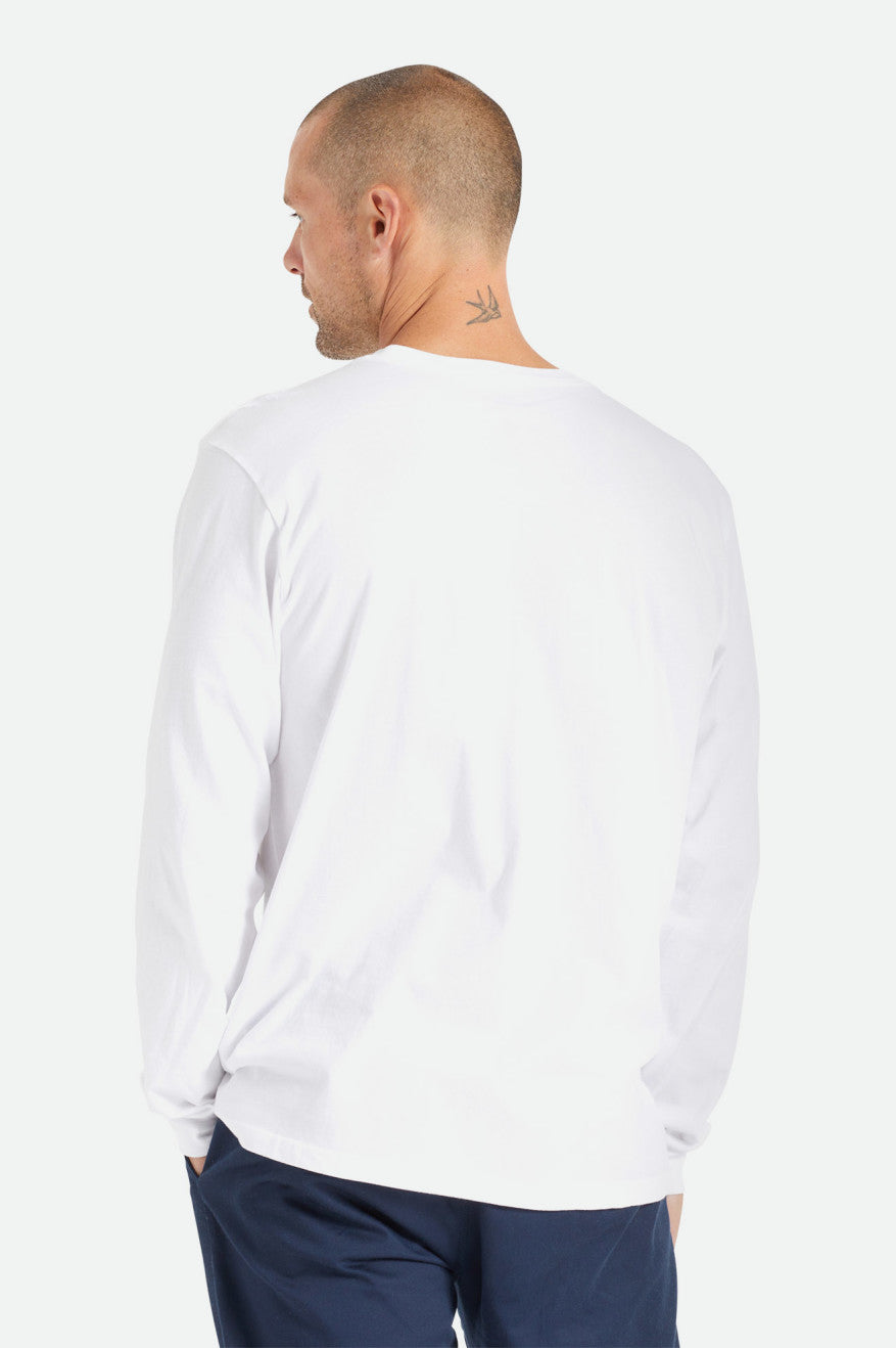 Men's Brixton Basic L/S Pocket Tops White | 6941372-CR