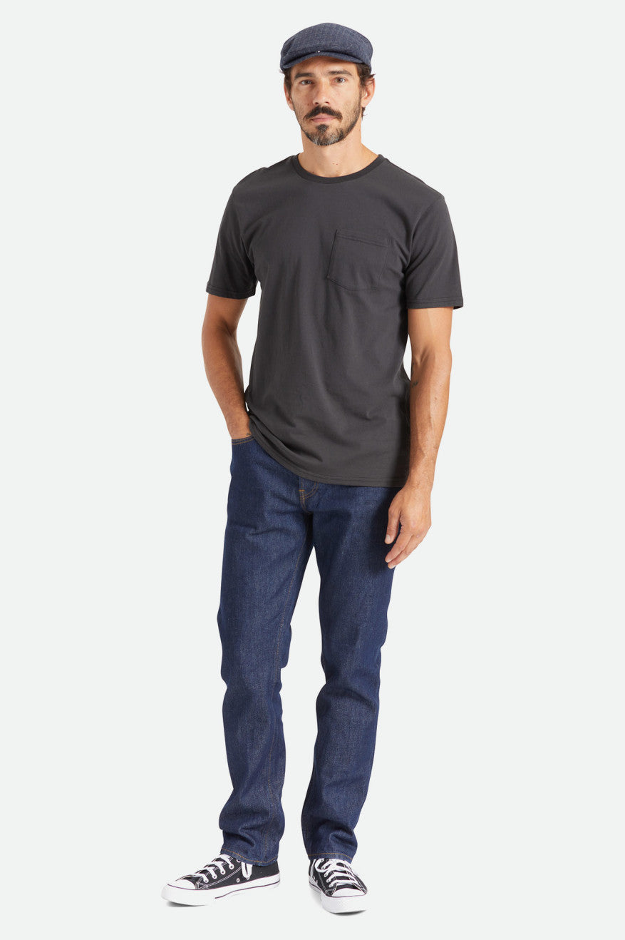 Men's Brixton Basic S/S Pocket Tops Black | 4792085-ND