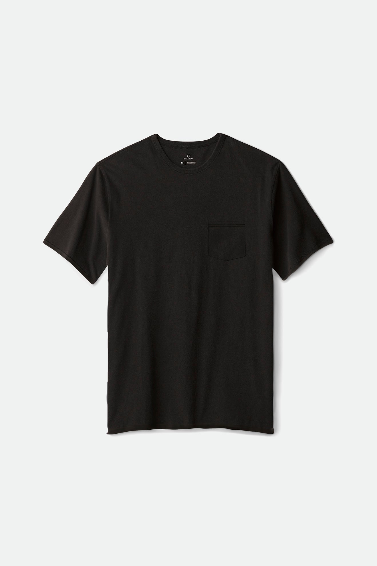 Men's Brixton Basic S/S Pocket Tops Black | 4792085-ND