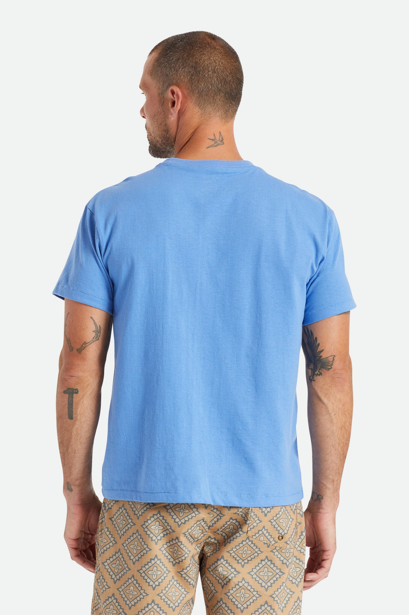 Men's Brixton Basic S/S Pocket Tops Blue | 8230419-RA