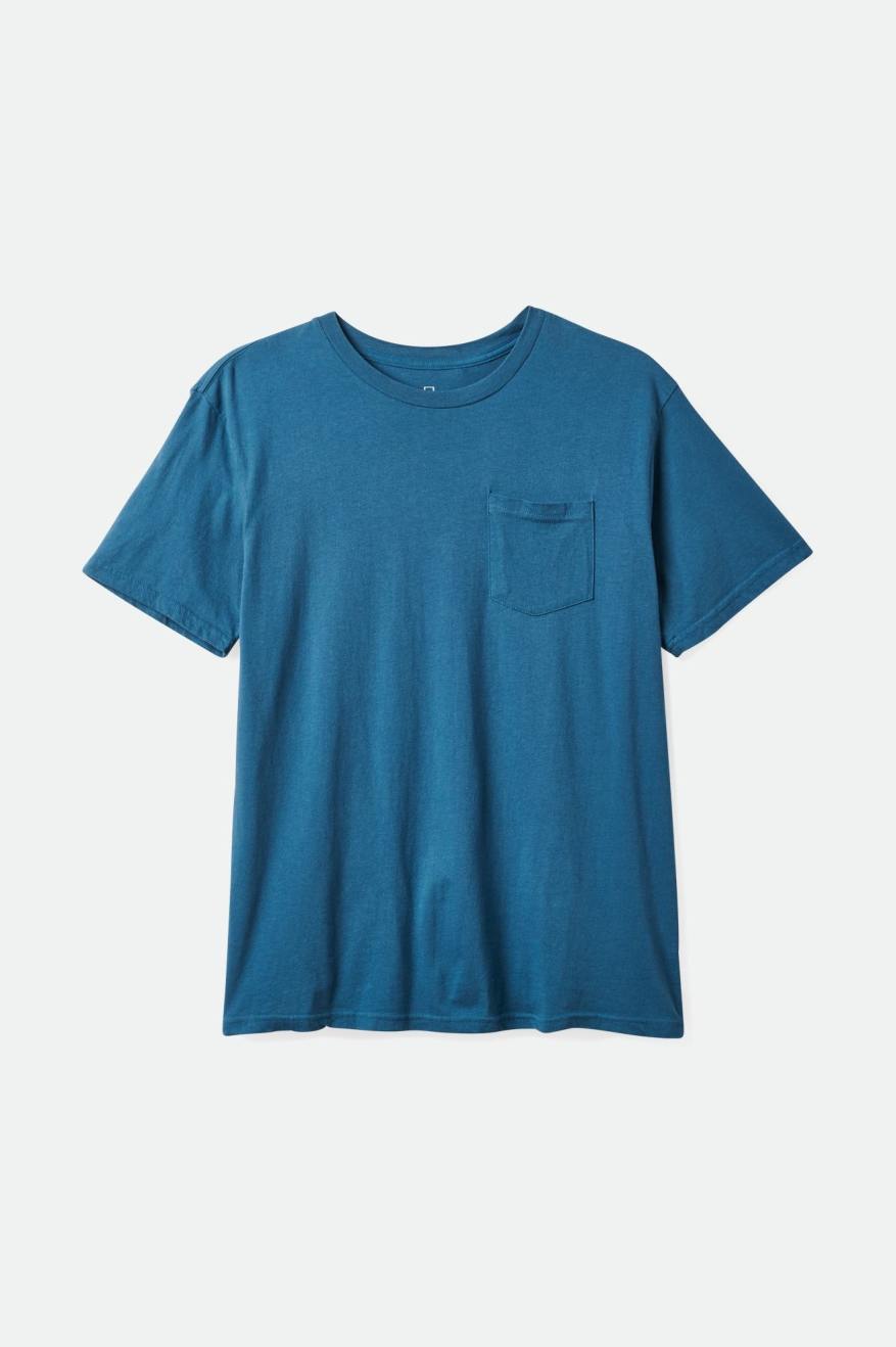 Men's Brixton Basic S/S Pocket Tops Turquoise | 1256348-QC