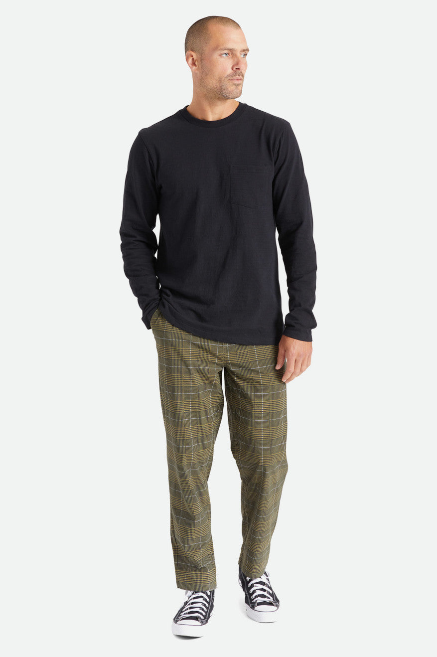 Men's Brixton Basic Slub L/S Pocket Knitwear Black | 3025947-GK