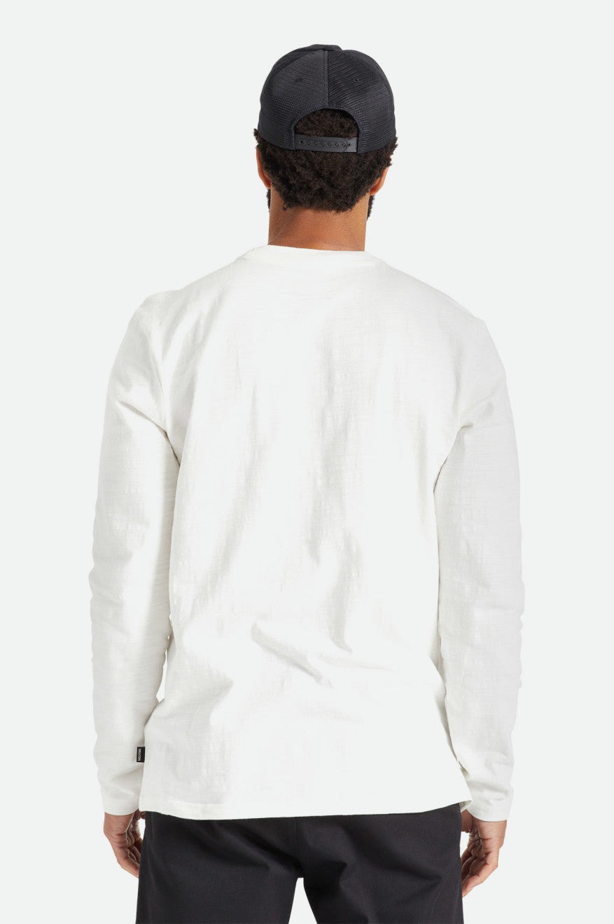 Men's Brixton Basic Slub L/S Pocket Knitwear White | 8643257-GY