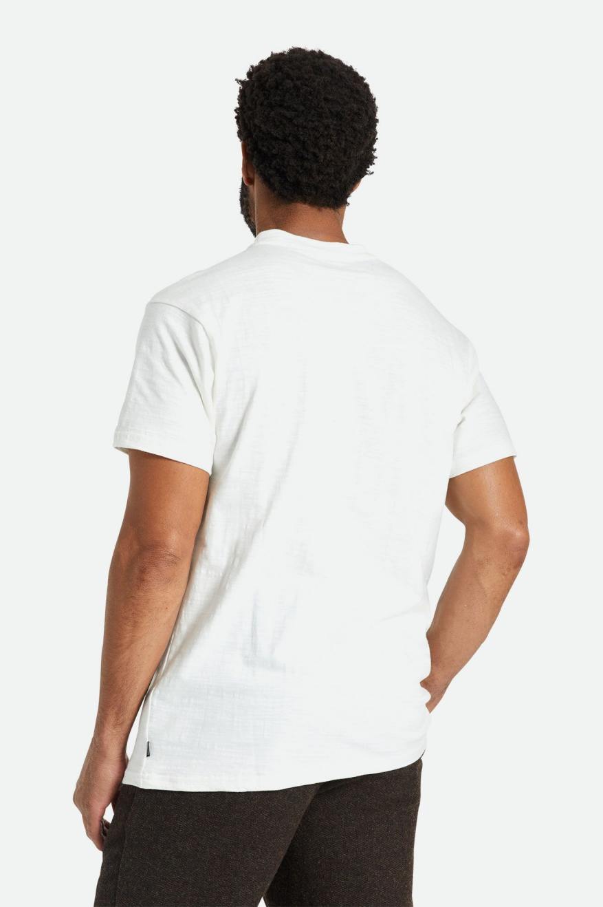 Men's Brixton Basic Slub S/S Henley Knitwear White | 7806359-KJ