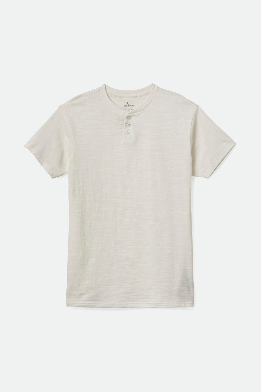 Men's Brixton Basic Slub S/S Henley Knitwear White | 7806359-KJ