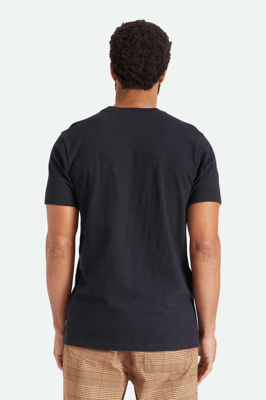 Men's Brixton Basic Slub S/S Pocket Knitwear Black | 9346781-ID