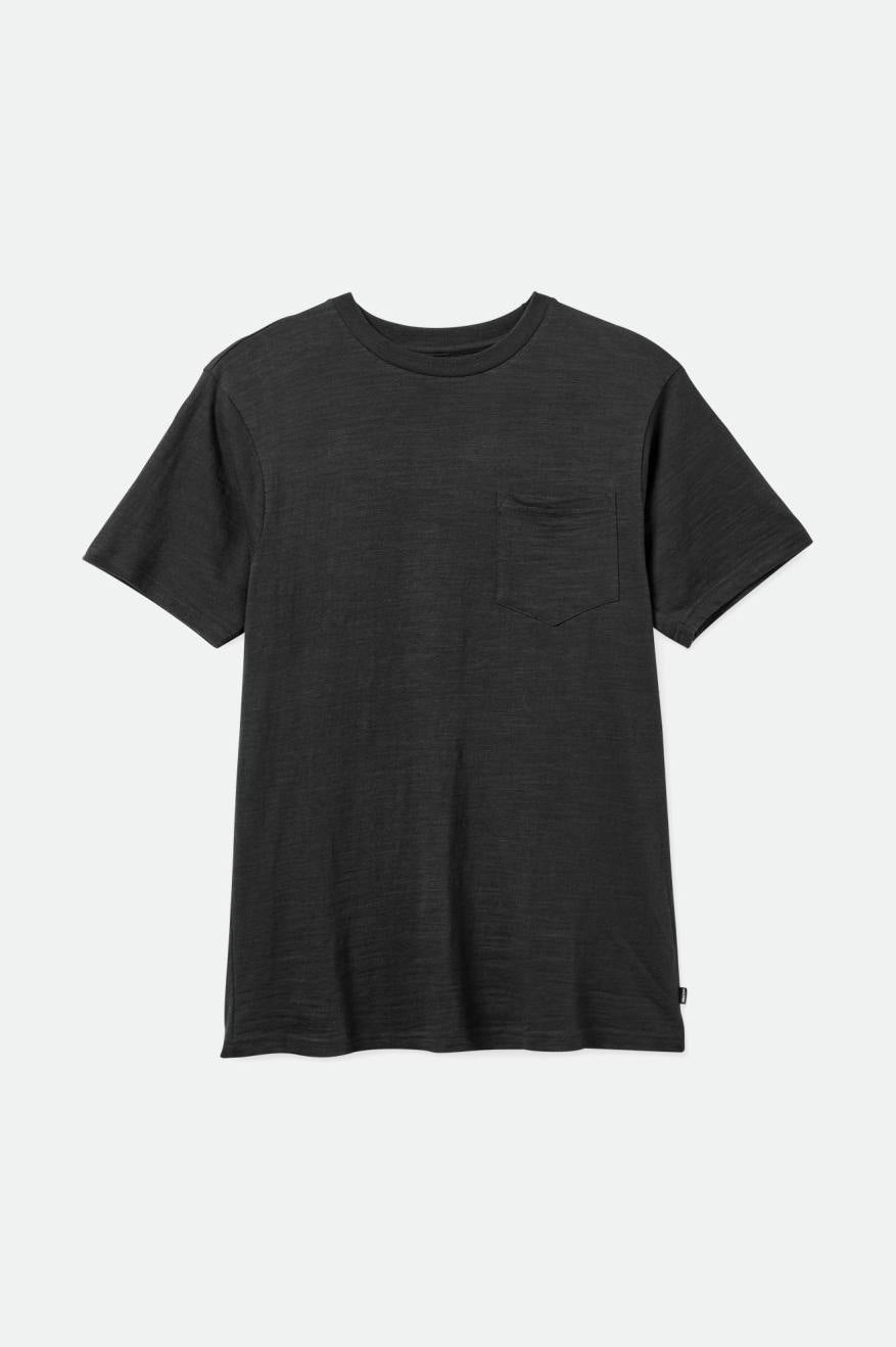 Men's Brixton Basic Slub S/S Pocket Knitwear Black | 9346781-ID