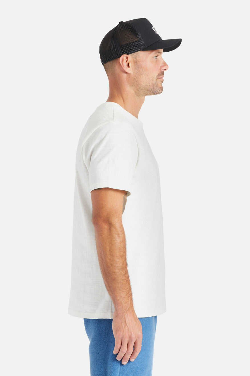 Men's Brixton Basic Slub S/S Pocket Tops White | 4712803-PK