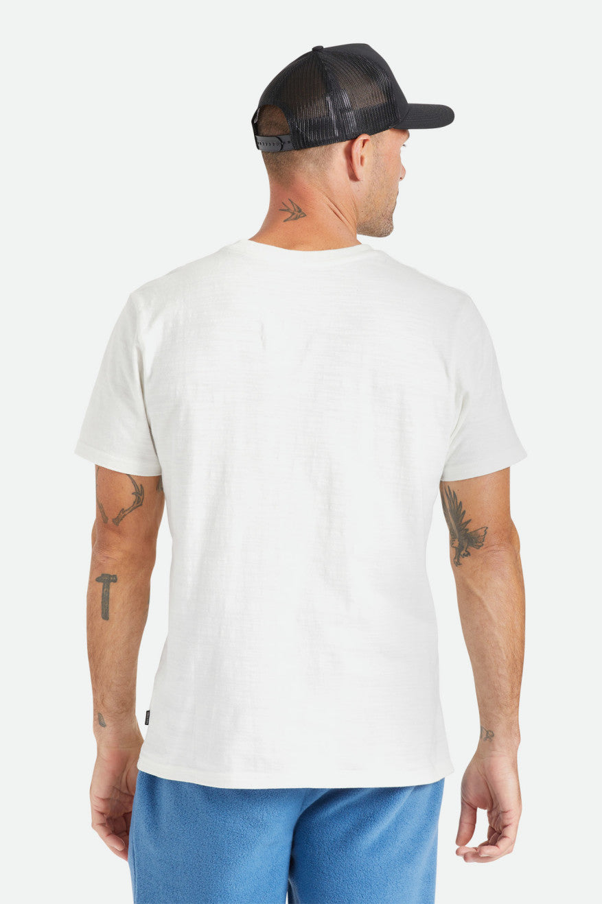 Men's Brixton Basic Slub S/S Pocket Tops White | 4712803-PK