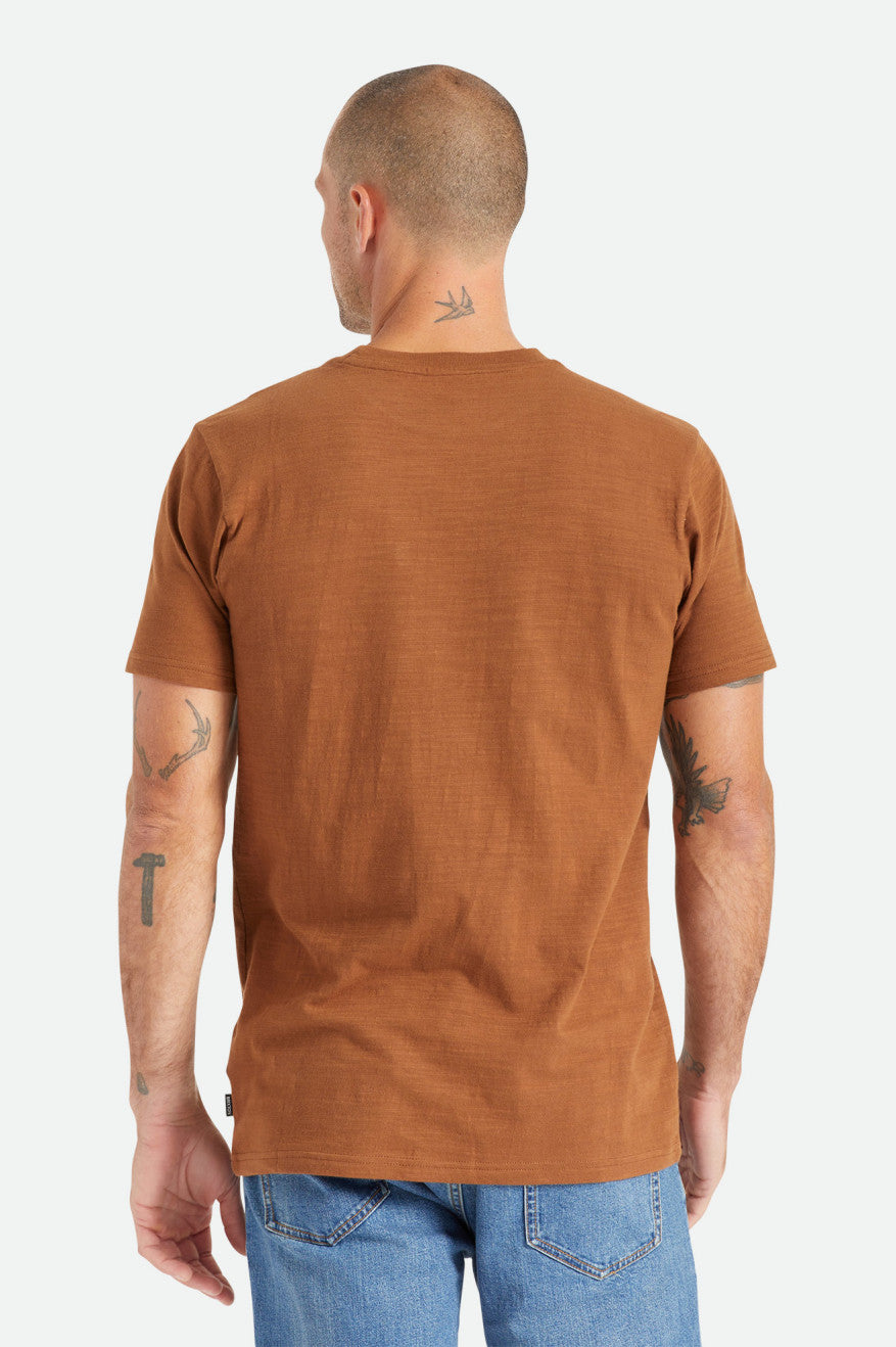 Men's Brixton Basic Slub S/S Pocket Tops Brown | 8302465-EZ