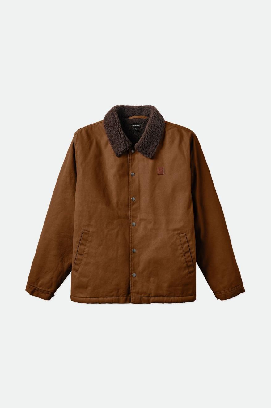 Men's Brixton Beta Sherpa Lined Coaches Jackets Brown | 3295874-AO