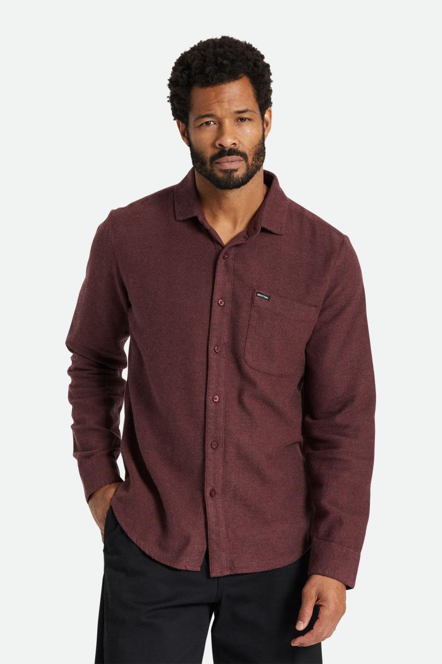 Men\'s Brixton Bixby Reserve L/S Flannels Red | 5987346-HA