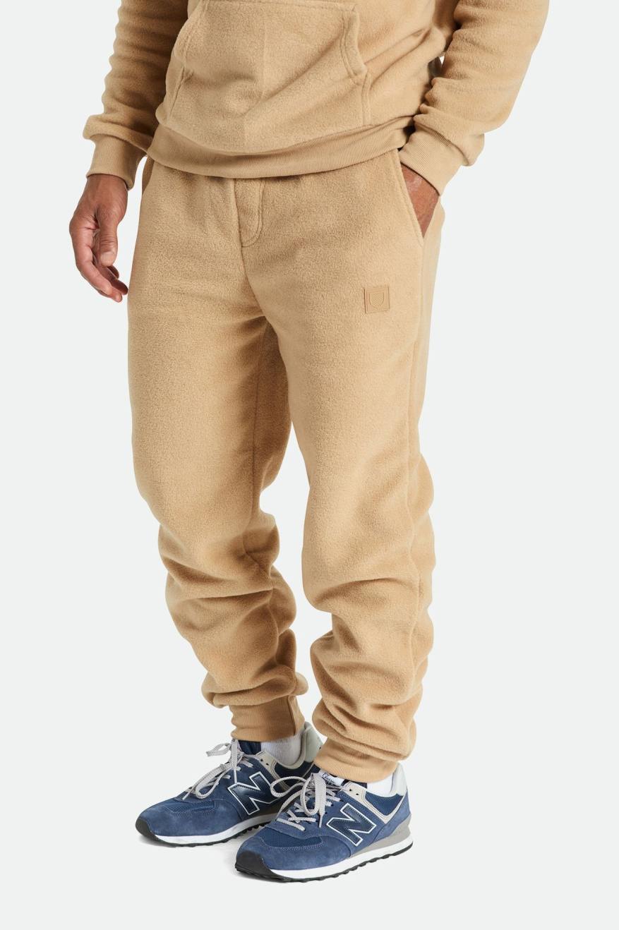 Men\'s Brixton Blanket Fleece Jogger Pants Beige | 9643587-YV