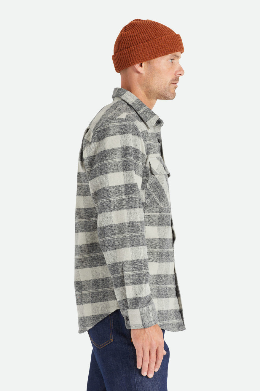 Men's Brixton Bowery Heavy Weight L/S Flannels Black / Grey | 2578139-SB