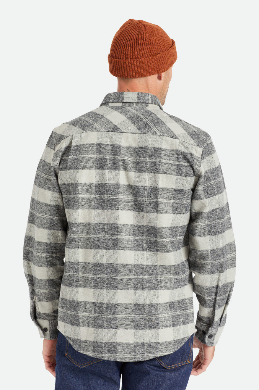 Men's Brixton Bowery Heavy Weight L/S Flannels Black / Grey | 2578139-SB